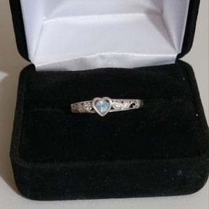 Blue topaz 10k white gold ring size 8.5